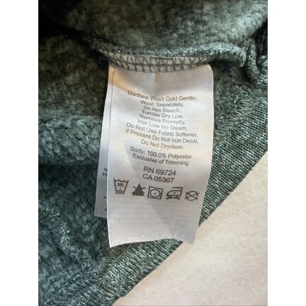 Columbia Women's M Green Fleece Hoodie Pullover Button Neck Sweater